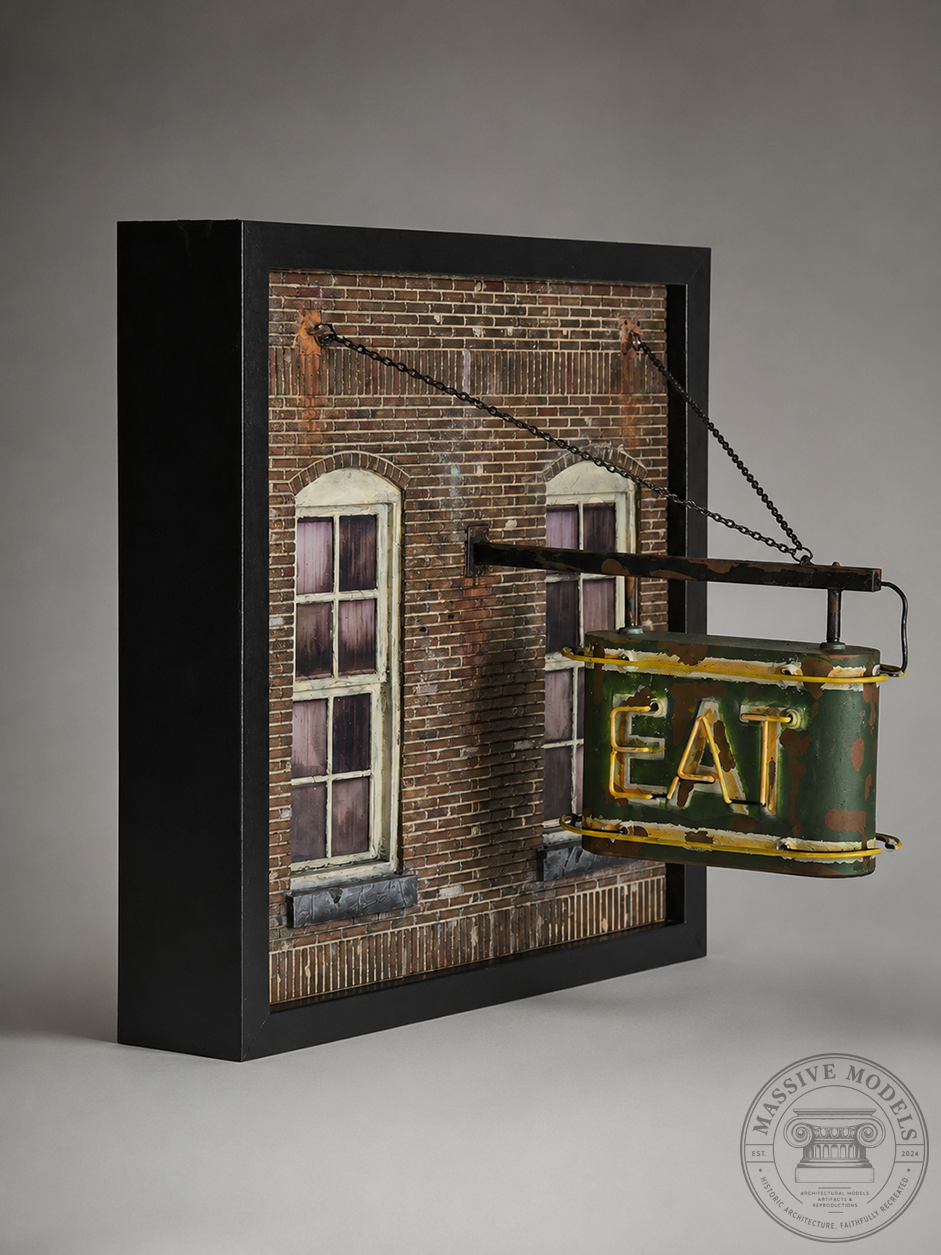 EAT Neon Shadowbox Diorama