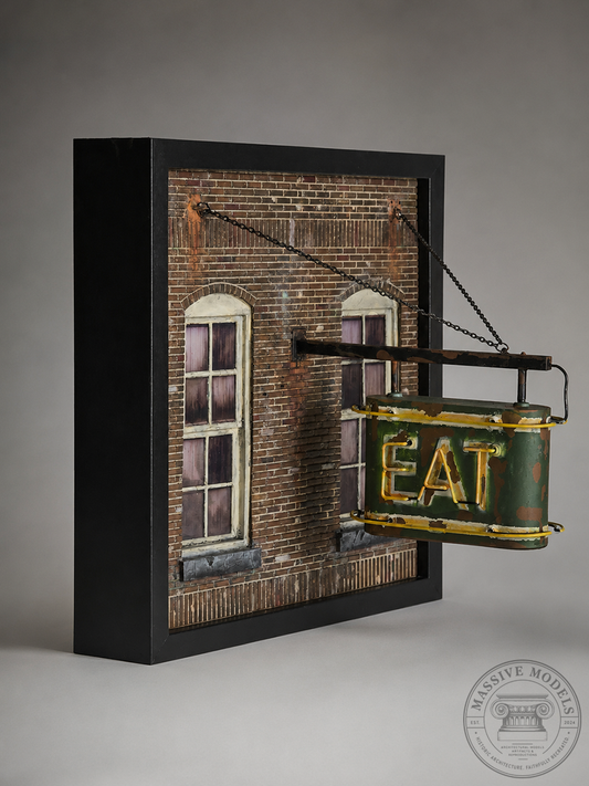 EAT Neon Shadowbox Diorama