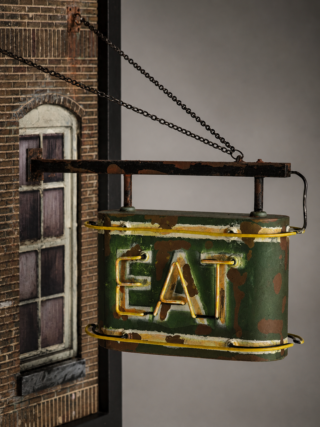 EAT Neon Shadowbox Diorama