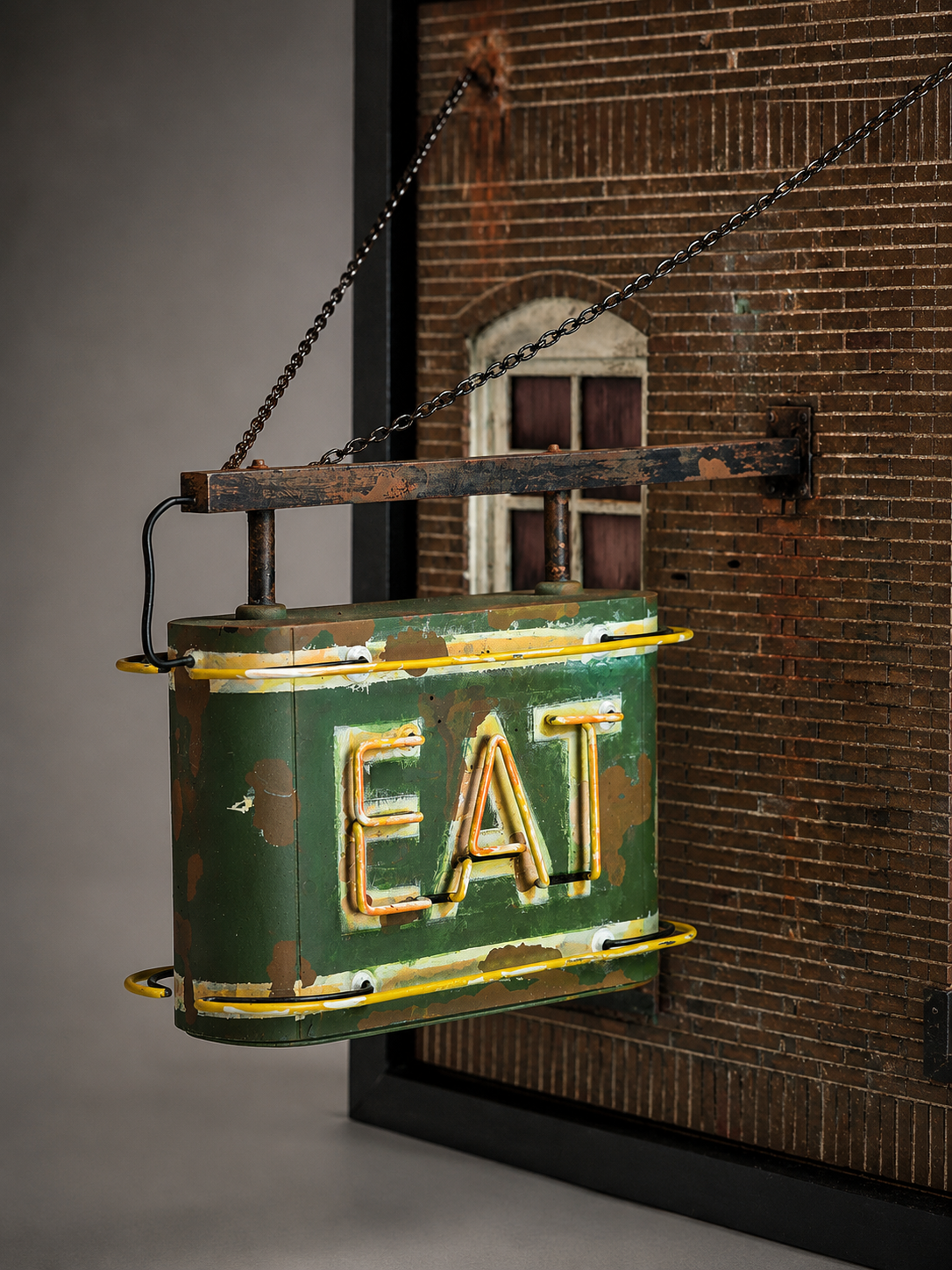 EAT Neon Shadowbox Diorama